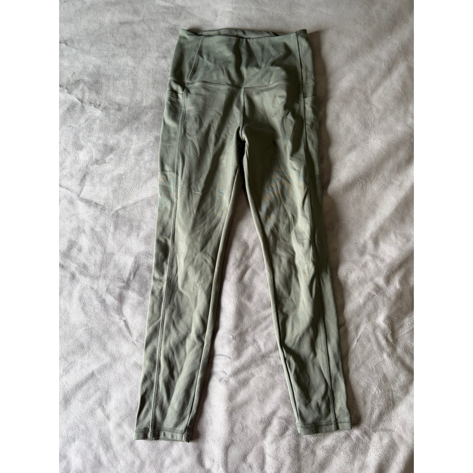 Danskin Womens Sage Green High Rise Pocket Active Leggings Size Medium